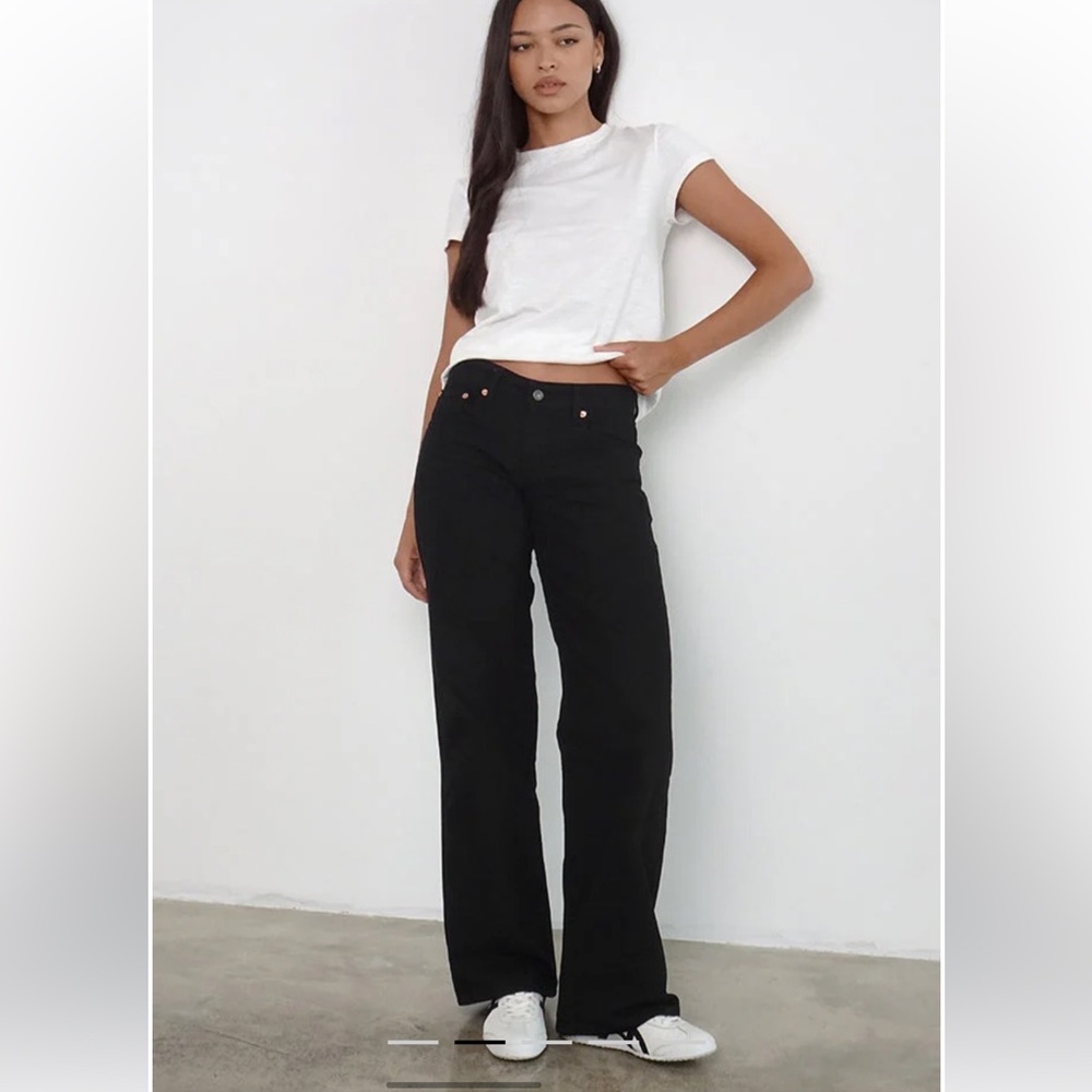 Motel rocks Low Rise Parallel Jeans In Rinse Black